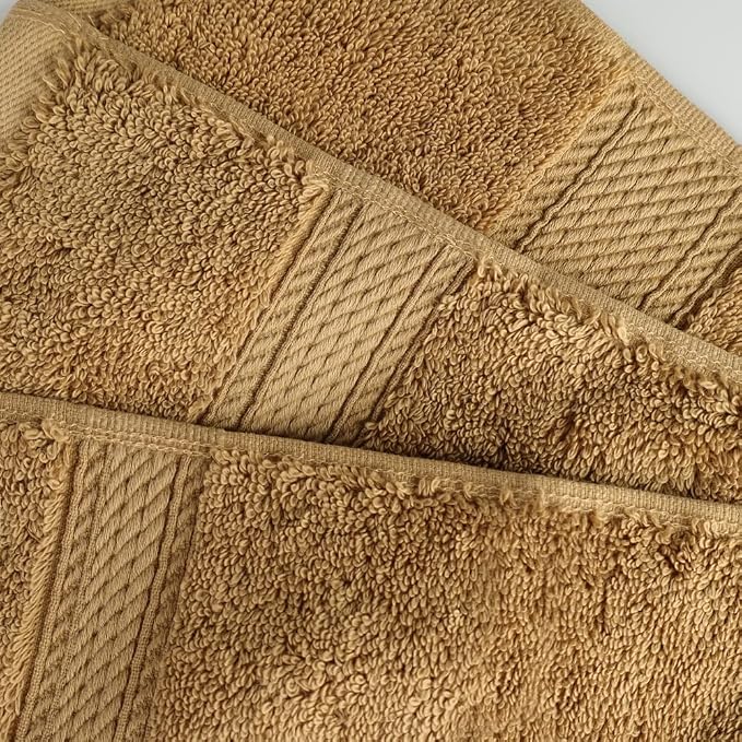 SUPERIOR Egyptian Cotton Ultra Plush & Absorbent, 3 Piece Set, Toast | Quick Dry, Soft Luxury Towel Set, Bath Essentials, Guest Bath, Spa, 1 Bath, 1 Hand, 1 Face Towels, Madeline Towels