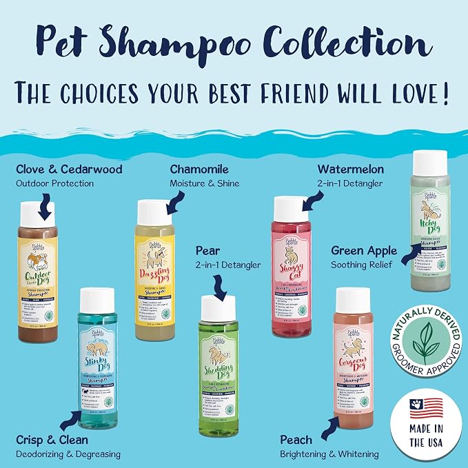 Bobbi Panter Deodorizing Dog Shampoo Chamomile & Plant-Based Deodorizers – Degreasing Natural Formula for Strong Odors, Fresh Clean Scent, Tear-Free, 25:1 Concentrate, Made in USA, 13 oz