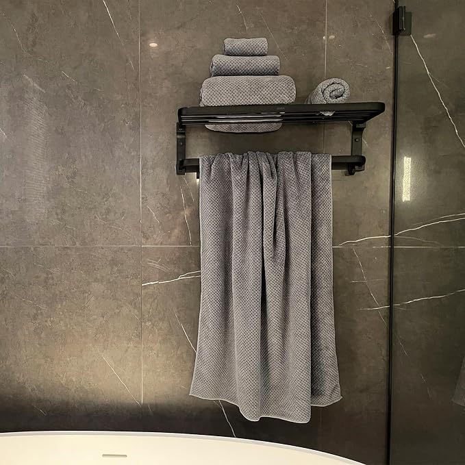 Oversized Bath Towels Extra Large 40x80 Inches Bath Sheets for Adults Super Soft Quick Dry Highly Absobent Microfiber Shower Towels (2 Piece, Charcoal)…