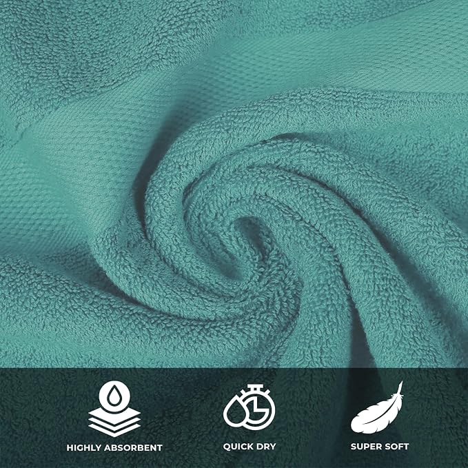 Luxury Bath Towels - 4 Pack Ultra Soft and Absorbent Cotton Bath Towels for Bathroom, Spa, and Hotel Use - Quick-Dry and Durable Towels Set 27x54'' (Light Green)
