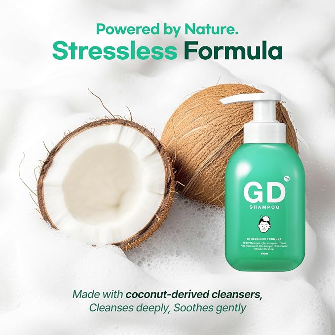 TS GD Teen Shampoo for Itchy, Flaky, Dry, Sensitive Scalp, Sulfate and Silicone Free Gentle Scalp Cleanser for Build Up and Odor Care, Korean Hair Care 14.01 fl oz, 400ml