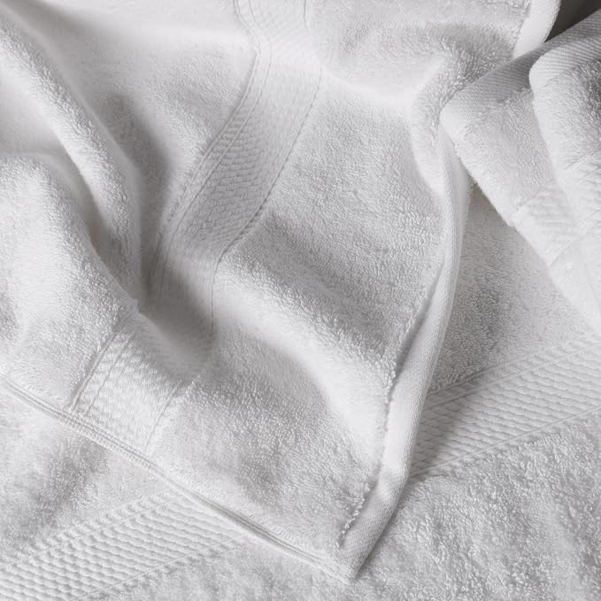 SUPERIOR Egyptian Cotton Ultra Plush & Absorbent, 6 Piece Set, White | Quick Dry, Soft Luxury Towel Set, Bath Essentials, Guest Bath, Spa, 2 Bath, 2 Hand, 2 Face Towels, Madeline Towels