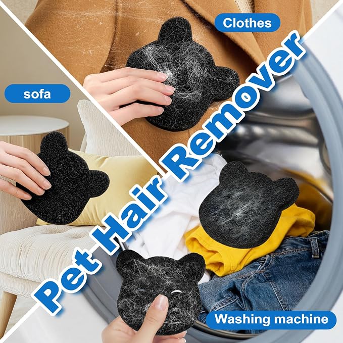 Pet Hair Remover for Laundry (4PCS), Reusable Lint Remover That Works in Washer & Dryer, Hair Catcher for Dog and Cat Hair, Lint, Debris on Clothes, Pet Beds – Eco-Friendly Alternative to Lint Rollers