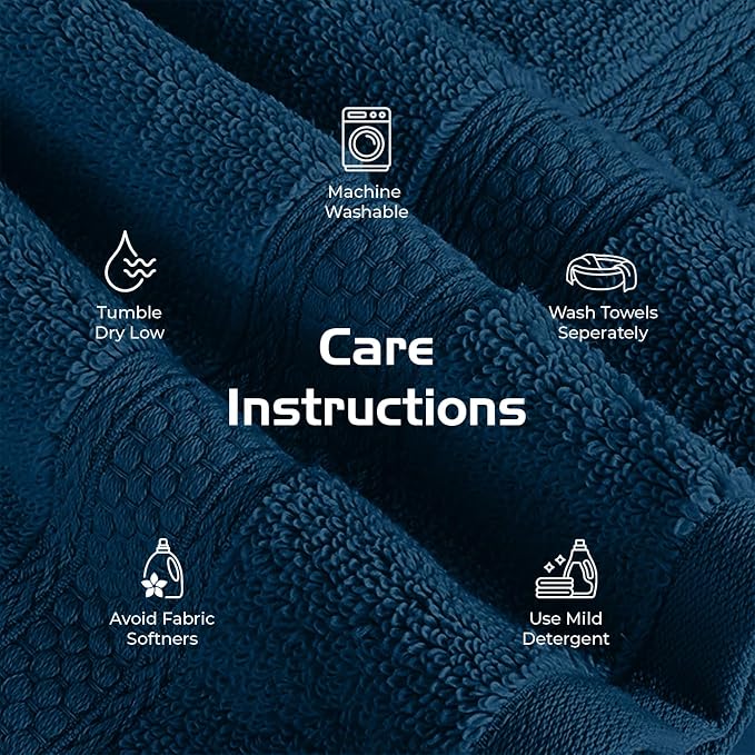RIVERSIDE 12-Pack Premium 100% Cotton Blue Opal Face Towels for Bathroom [12x12] - Reusable Luxury Face Wash Cloths for Showering - 550 GSM Super Soft & Absorbent Washcloths for Body, Spa & Gym
