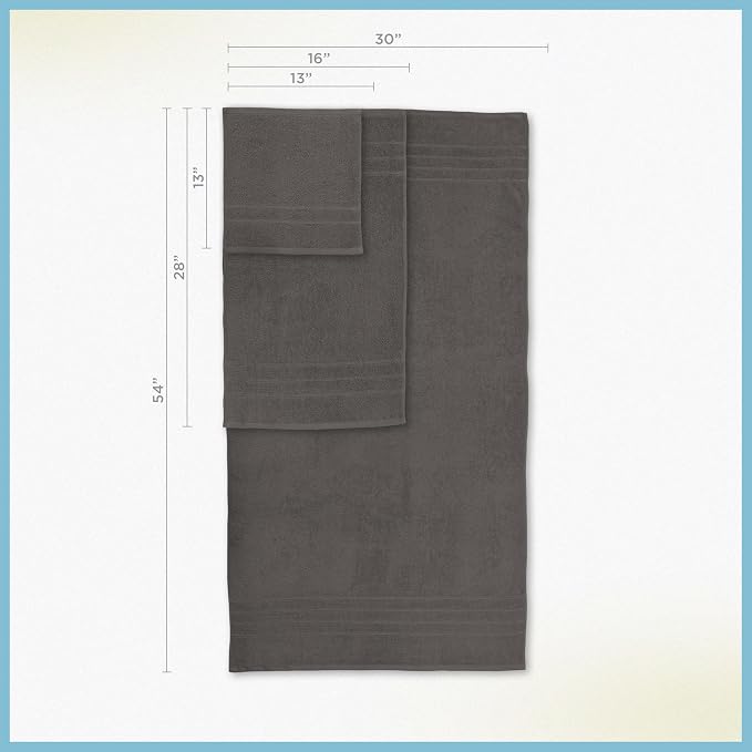 Martex Ultimate Performance 6-Piece Towel Set, Eiffel Tower | 100% Cotton, Supersoft & Absorbent, Low-Linting, Easy Care, Versatile, 2 Bath Towels, 2 Hand Towels, 2 Wash Cloths