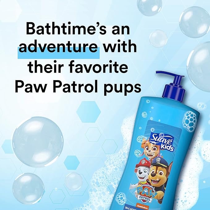 Suave Kids 3 n1 Body Wash & Shampoo Paw Patrol 28 oz,(Pack of 8)