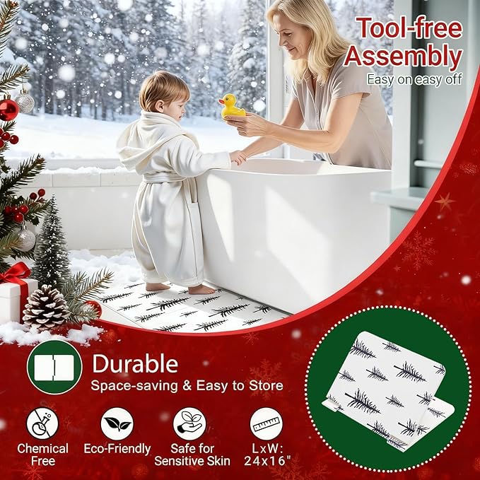 Black Stone Bath Mat - 24x16 Inch, Fast Absorbent Large Black and White Tree Stone Bath Mats for Bathroom Decor Quick Dry Non-Slip Shower & Bathtub & Drying Mat