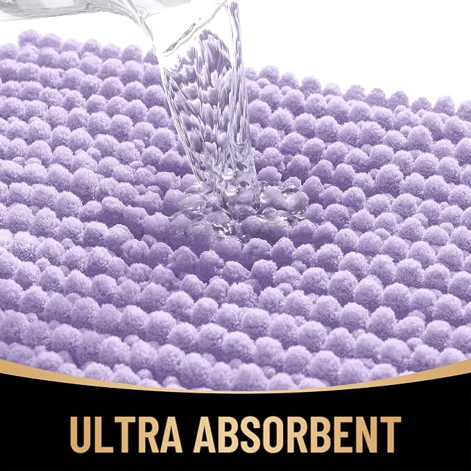 OLANLY Thick Bathroom Runner Rugs 44x24, Extra Soft Absorbent Chenille Bath Rugs, Rubber Backing, Machine Wash Dry, Long Bath Mats for Bathroom Floor, Tub and Shower, Home Decor Accessories, Lavender