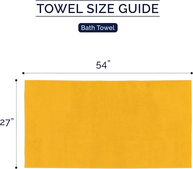 Elegant Comfort Premium Turkish Cotton 2 Pack Bath Towel Set - 27 x 54 inch, Luxurious Hotel Spa Quality 100% Turkish Cotton 2PC Bath Towel Set - Highly Absorbent - Soft Bathroom Towels, Orange