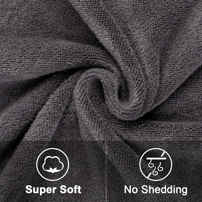 Orighty Bath Towels Pack of 2 - Soft Feel Grey Bath Towel Sets, Highly Absorbent Microfiber Towels for Body, Quick Drying, Microfiber Towel for Sport, Yoga, SPA, Fitness, (27’’ x 54’’)