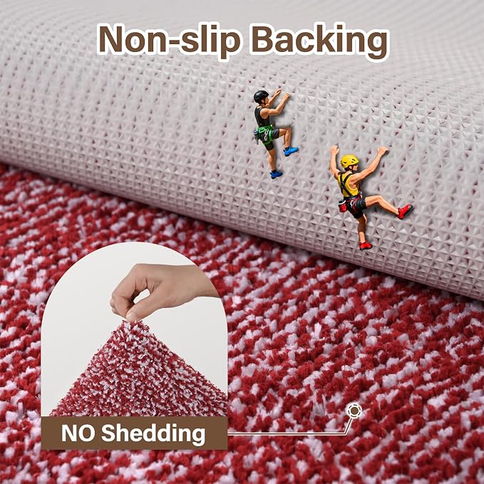 36x24 Large Bathroom Rugs Washable Non Slip, Red Bath Mat for Bathroom Floor Tub, Soft Absorbent Quick Dry Mats for Shower, Bathtub,Home Decor