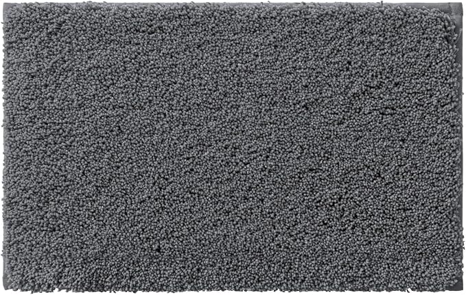 DEXI Bathroom Rugs Non Slip Washable 43x24, Ultra Soft and Water Absorbent Bath Mat, Thick Plush Fluffy Microfiber Bath Rug Carpet for Shower Floor, Tub, Sink, Dark Grey
