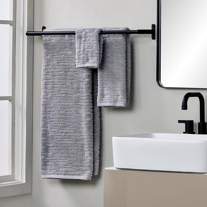 SKL Home CloudSoft Cotton Luxury 4 Pc Wash Set for Bath & Gift, Gray