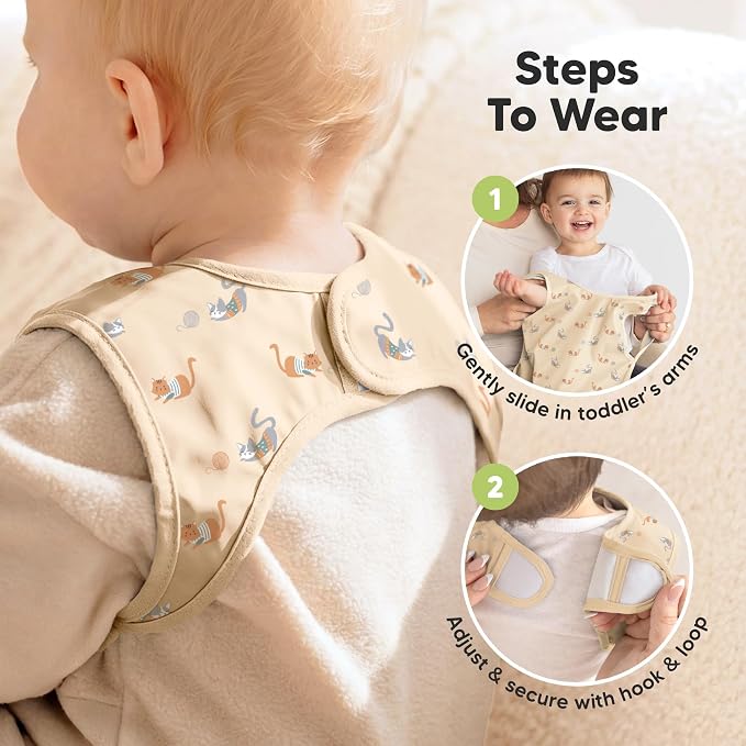 KeaBabies Waterproof Bibs for Baby Girl,Boy – 2-Pack Lightweight, Large Baby Bibs for Eating, Wearable Food Catcher, 6-12 Months Infant Feeding Essentials, Smock for Toddlers 1-3, Kids (Pets & Paws)