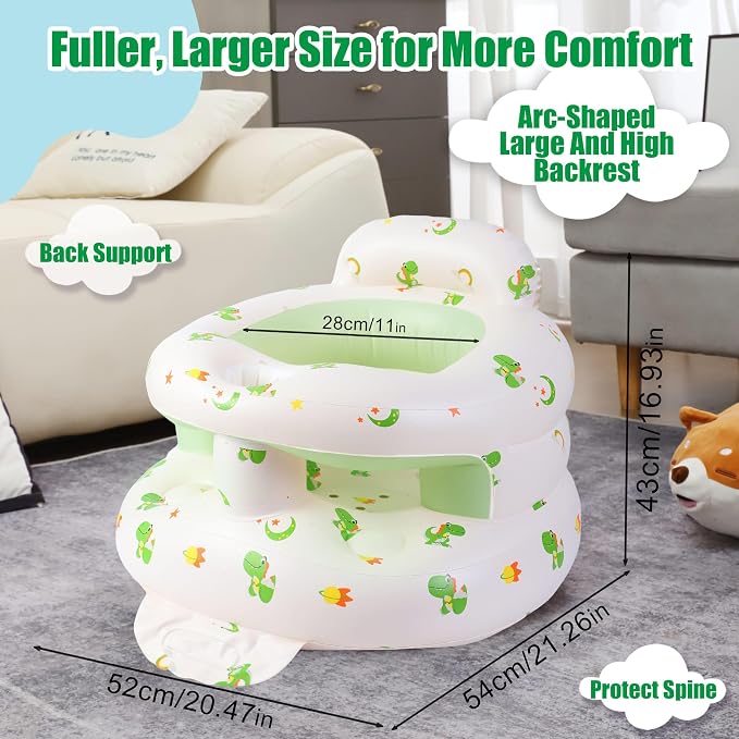 Upgraded Inflatable Baby Seat for Babies 4-36 Months, Inflatable Baby Chair Sit Me Up Floor Seat for Baby, Back Support Baby Seats for Infants for Sitting Up with Built in Air Pump