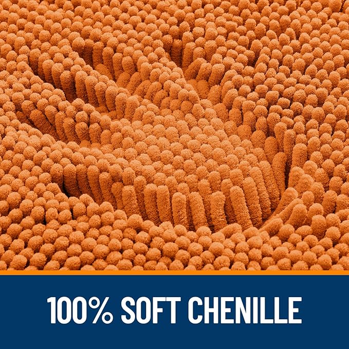 OLANLY Bathroom Rugs 30x18, Extra Soft Absorbent Chenille Bath Rugs, Rubber Backing Quick Dry, Machine Washable Bath Mats for Bathroom Floor, Tub and Shower, Home Decor Accessories, Clay