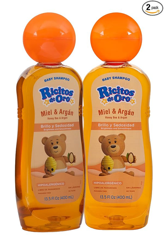 Ricitos de Oro Baby Shampoo Cleansing Shampoo with Natural Extract No more tears Hypoallergenic 2-Pack of 13.5 FL Oz, 2 Bottles