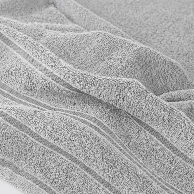 100% Cotton Bath Towel Set Pack of 6|500 GSM|Soft Large Bath Towel|Super Absorbent|Quick Dry|Ideal for Pool Home Gym Spa Hotel|Perfect for Daily Use|Bath Towel Set 27 x 54 Inches|L Grey