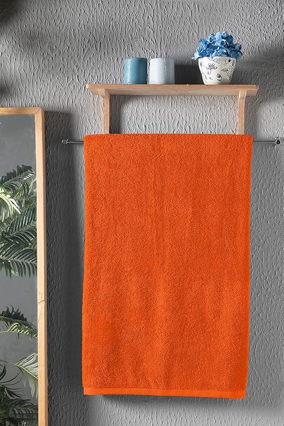 Nine West Oversized Luxury Terry Bath Sheet, Soft & Plush 40x80 Inch Extra Large Jumbo Towels, 100% Turkish Cotton (Orange)