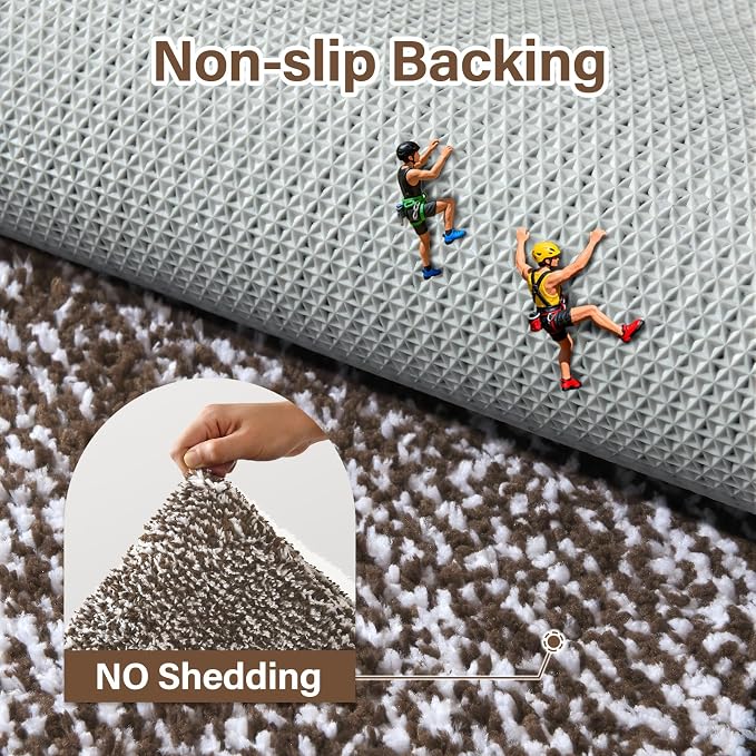 48x24 Long Bathroom Rugs Washable Non Slip, Brown Bath Mat for Bathroom Floor Tub, Soft Absorbent Quick Dry Mats for Shower,Bathtub,Home Decor