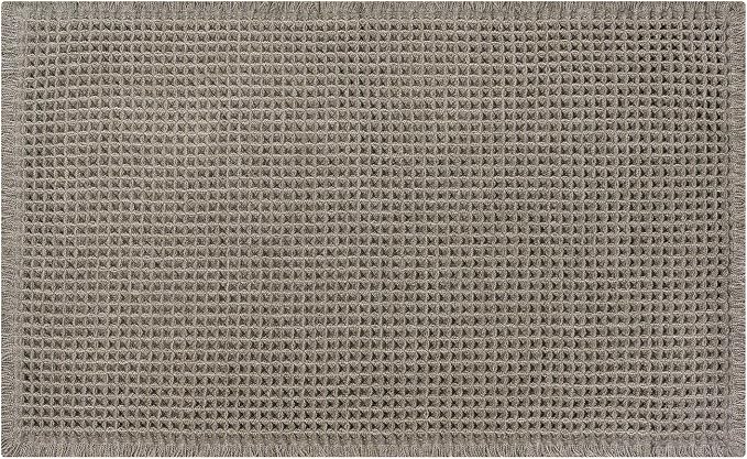 Waffle Bath Mat - Boho Bathroom Rugs Non Slip Washable, Super Absorbent & Quick Dry, Soft Bath Mat Farmhouse Bathroom Decor, 20'' x 32'', Olive Green