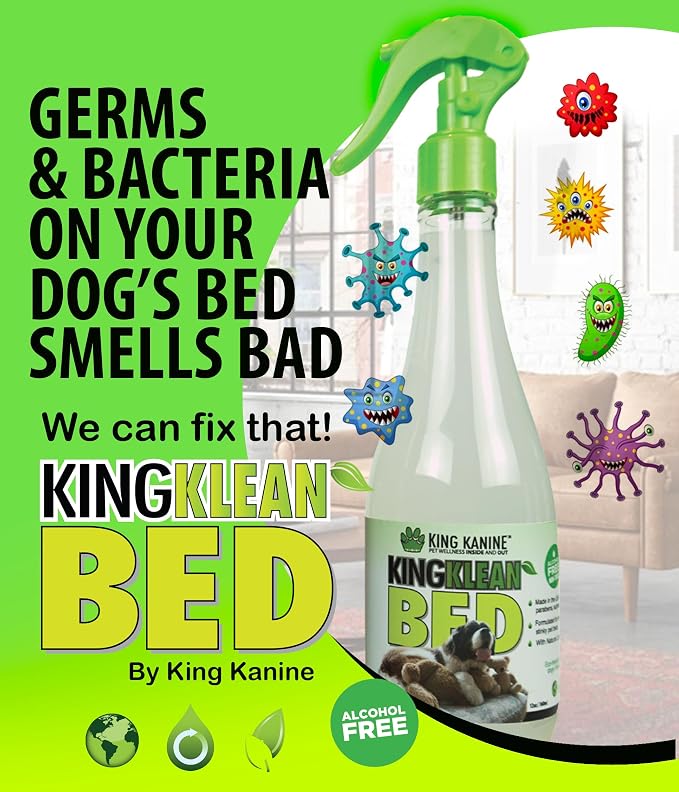 King Kanine Pet Odor Eliminator for Home - King Klean Natural Dog Odor Eliminator - Dog Deodorizing Spray for Indoor and Outdoor Areas - Hypoallergenic Gentle Cleansing Formula - 12 oz