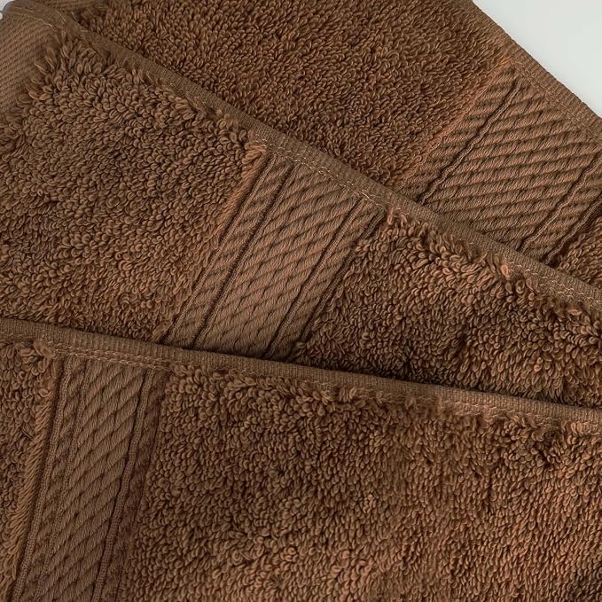 SUPERIOR Egyptian Cotton Ultra Plush & Absorbent, 8 Piece Set, Chocolate | Quick Dry, Soft Luxury Towel Set, Bath Essentials, Guest Bath, Spa, 2 Bath, 2 Hand, 4 Face Towels, Madeline Towels