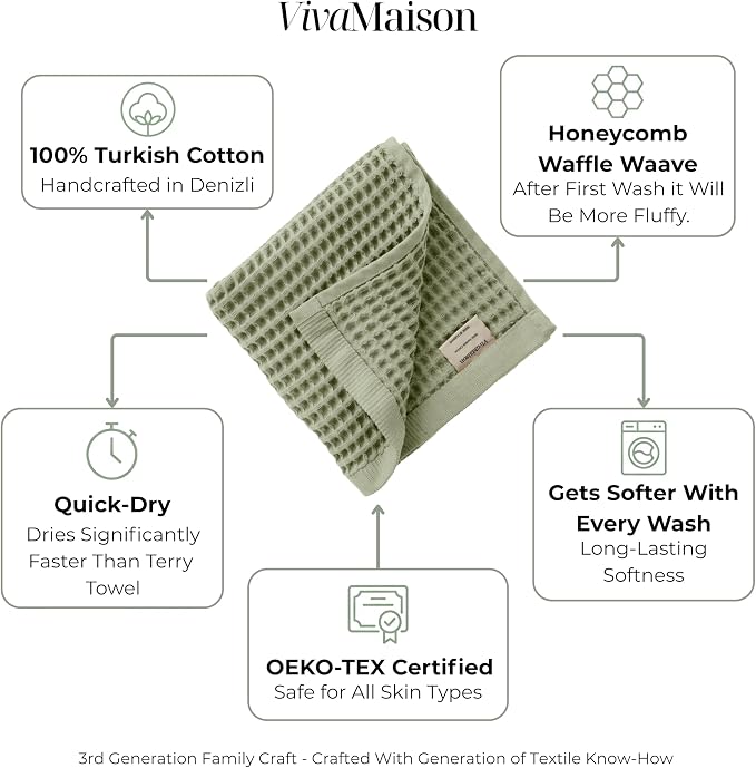 Premium Waffle Bath Sheet Towels Pack of 2 Extra Large 35x71 inch - 100% Turkish Cotton, Waffle Weave, Quick Dry, Lint Free, Light, Thin, Oversized Bath Towel (Brown, Set of 2 Bath Towels)