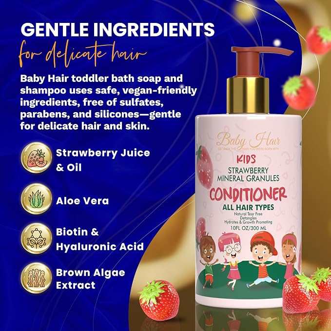 Baby Hair Kids: Vegan Strawberry & Mineral Granules Conditioner