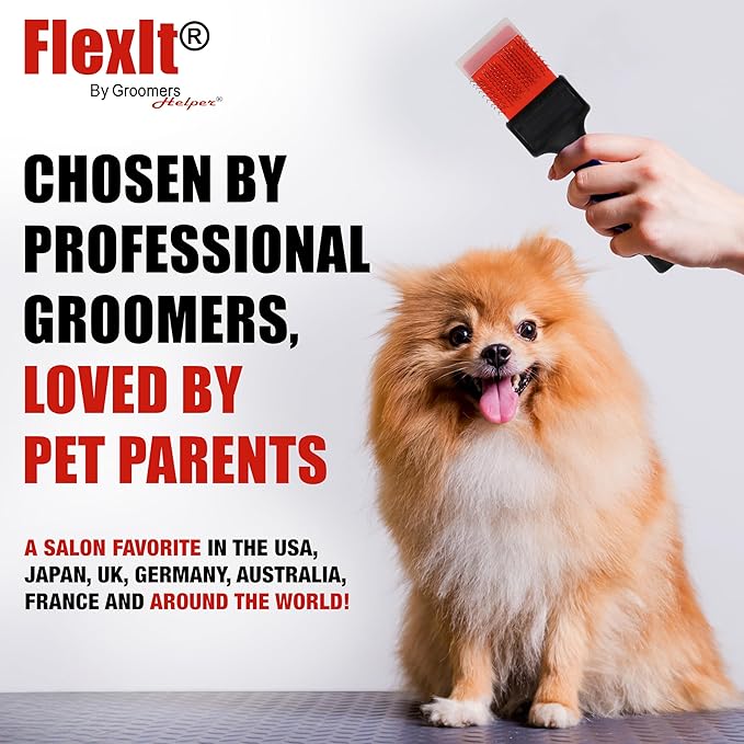 FlexIt Dog Grooming Comb - Perfect for Use with FlexIt Flexible Slicker Brush for Dogs - Built for Poodles, Golden Doodles, Huskies, Retrievers, and Labradoodles (Comb Only)