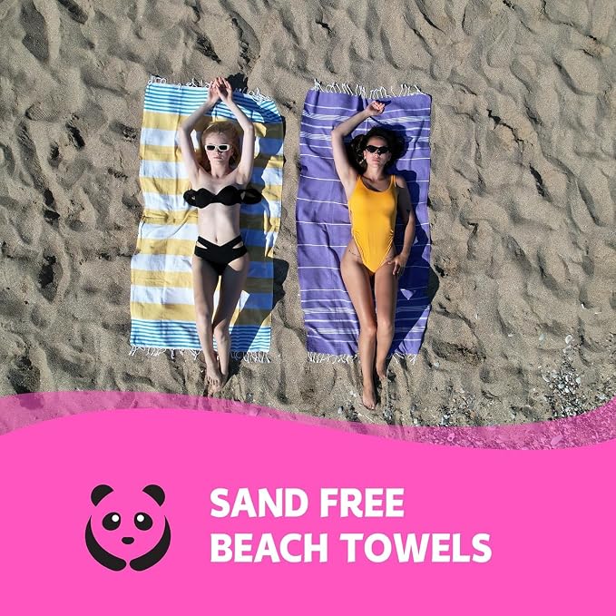 HAVLULAND Turkish Beach Towels, Set of 12, Oversized 72"x40" - Turquoise | Soft Hammam Peshtemal, Sand Free, Quick-Dry, Absorbent Bath Towel | Lightweight & Compact for Travel, Pool, Gym, Spa