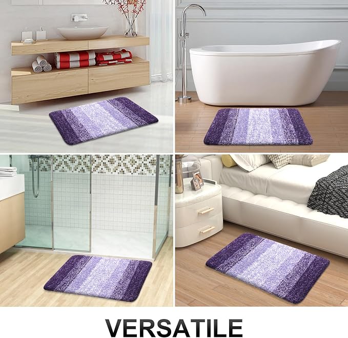 OLANLY Large Bathroom Rugs Mat 44x32, Extra Soft Absorbent Microfiber Bath Rugs, Rubber Backing, Quick Dry, Machine Washable Bath Mat for Bathroom Floor, Tub and Shower, Home Decor Accessories, Violet