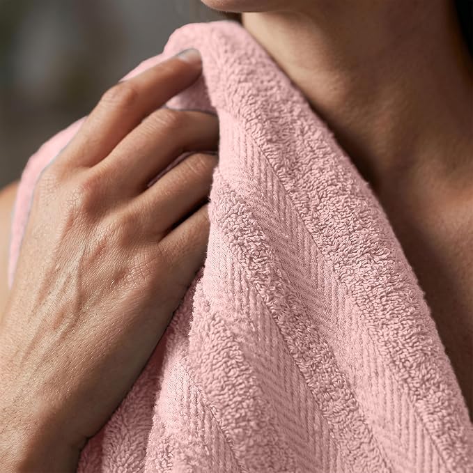 RIVERSIDE Pack of 2 Extra Large Bath Sheets 35 x 70 Inches, 100% Ring Spun Cotton, Hotel Quality, Oversized Bath Towels, Super Soft, Highly Absorbent & Quicker to Dry, Dusty Rose