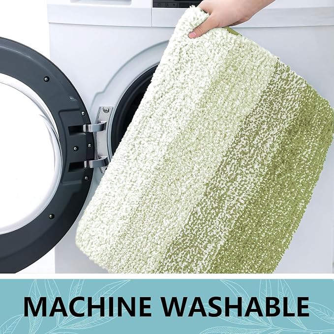 Arotive Microfiber Bathroom Rugs, Shaggy Soft and Absorbent Contour Toilet Rugs, Thick Plush Machine Washable Dry Bath Mats for Toilet Base, 24x16, Mustard Yellow, Rectangular