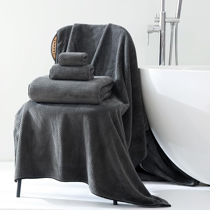 40x80 Inches Bath Sheets Towels for Adults Oversized Bath Towels Extra Large Luxury Super Soft Absorbent Quick Dry Microfiber (Charoal Grey,1PCS)