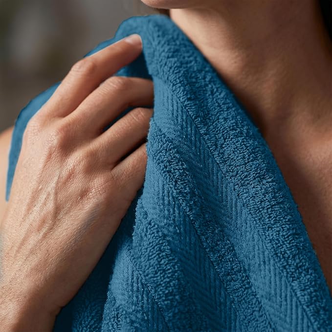 RIVERSIDE Pack of 2 Extra Large Bath Sheets 35 x 70 Inches, 100% Ring Spun Cotton, Hotel Quality, Oversized Bath Towels, Super Soft, Highly Absorbent & Quicker to Dry, Blue Opal