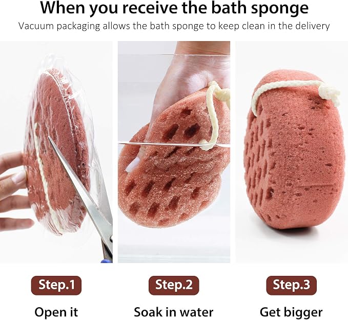 BAIMEI IcyMe Body Bath Sponge for Shower – Soft & Exfoliating, 2-Pack | Soft, Durable & Skin-Friendly Exfoliating Loofah Sponge, Easy To Grip, Rich Lather Quick Rinse, Daily Bath Gifts for Women