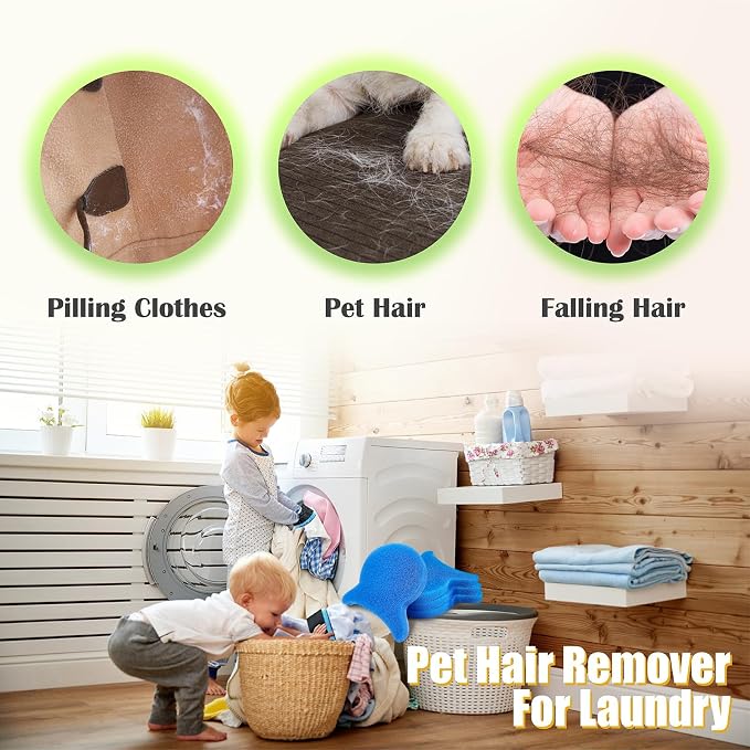 Pet Hair Remover for Laundry, Reusable Dog Hair Remover for Laundry, Lint & Hair Catcher for Clothes, for Washing Machines, Dryers, Bedding and Clothing 4 PCS