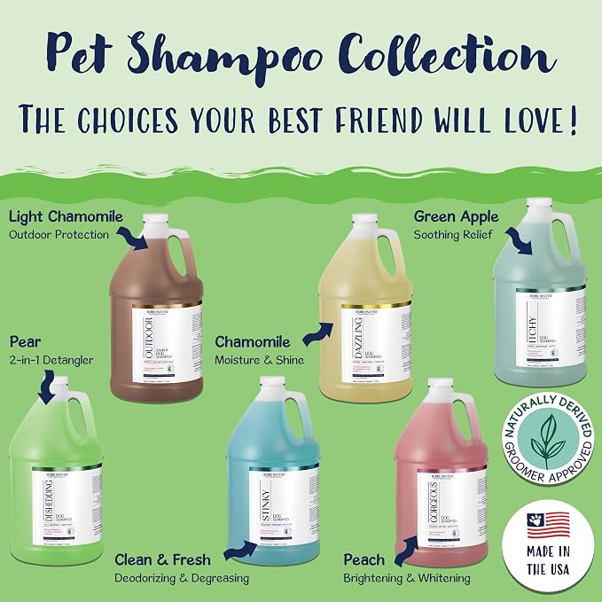 Bobbi Panter Deodorizing Dog Shampoo Chamomile & Plant-Based Deodorizers – Degreasing Natural Formula for Strong Odors, Fresh Clean Scent, Tear-Free, 25:1 Concentrate, Made in USA, 1 Gallon
