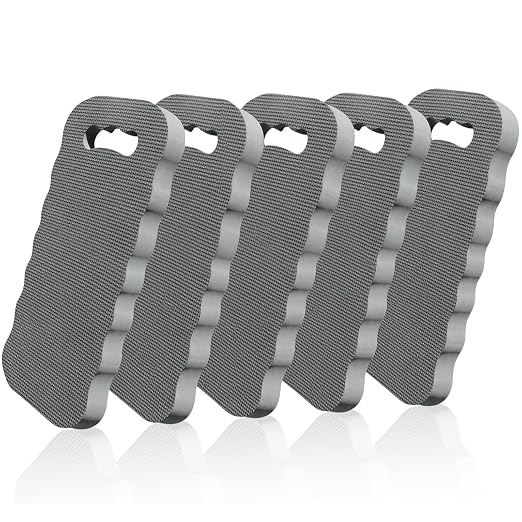 5 Pcs Garden Kneeling Pad, Waterproof, Comfortable Foam kneeling pad, Stain Resistant, for Gardening, Baby Bath, Yoga, Praying and Exercise 15.4 x 6.7 Inch, Grey