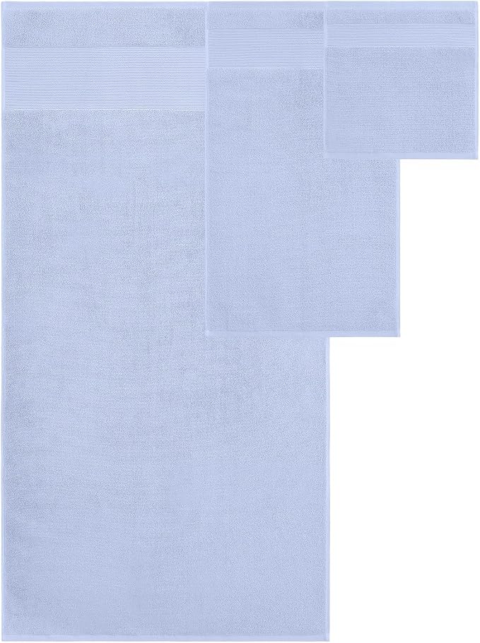 Modern Threads Air Cloud 18-Piece Towel Set - 100% Zero-Twist Cotton, 500 GSM, Quick Dry & Plush, Blue