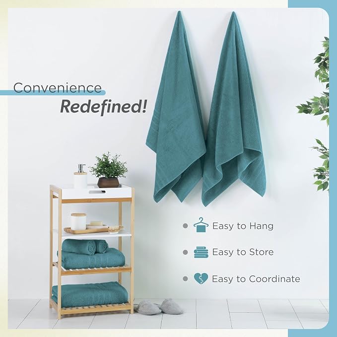 Martex 2-Pack Ultimate Performance Bath Sheet Set, Larkspur Teal, 33" x 65" | 100% Cotton, Extra Large Bath Towels, Super Absorbent, Low-Linting, Supersoft