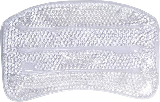 Bath Bliss Luxury Cooling Gel Beaded Bath Tub Pillow | Suction Cup Backing | Bathtub Experience | Suction Cup Backing | White