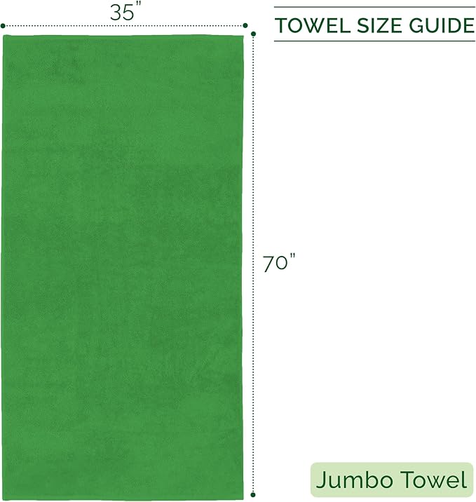 Elegant Comfort Three Line Popcorn Towel Set for Bathroom 35 x 70 inches, Premium Hotel Quality 1-PACK Jumbo Towels, 100% Turkish Cotton,Soft and Durable, Quick Dry and Highly Absorbent, Emerald Green
