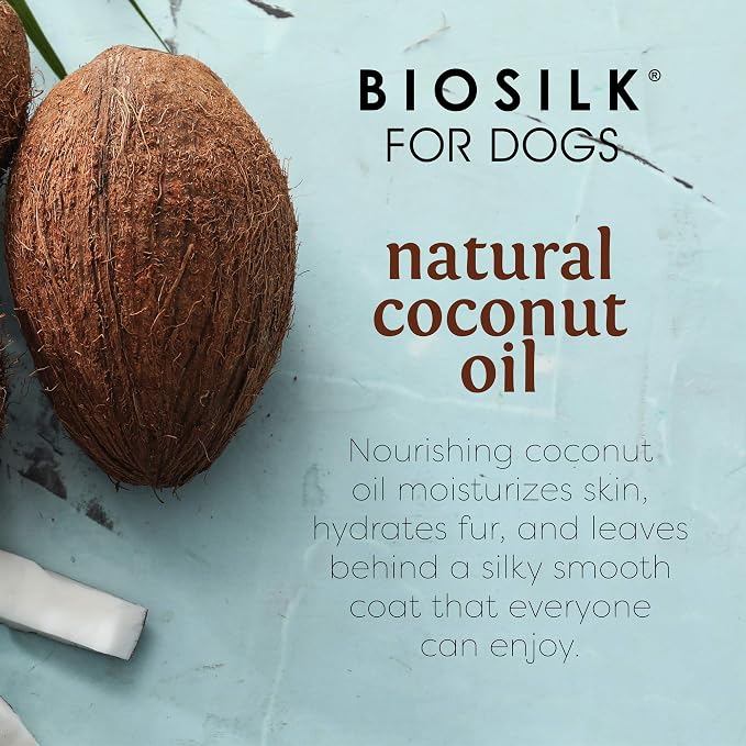 BioSilk for Dogs Silk Therapy Waterless Shampoo Spray with Organic Coconut Oil, No Rinse Dry Dog Shampoo, Sulfate and Paraben Free, pH Balanced, Made in the USA, 7 Fl Oz