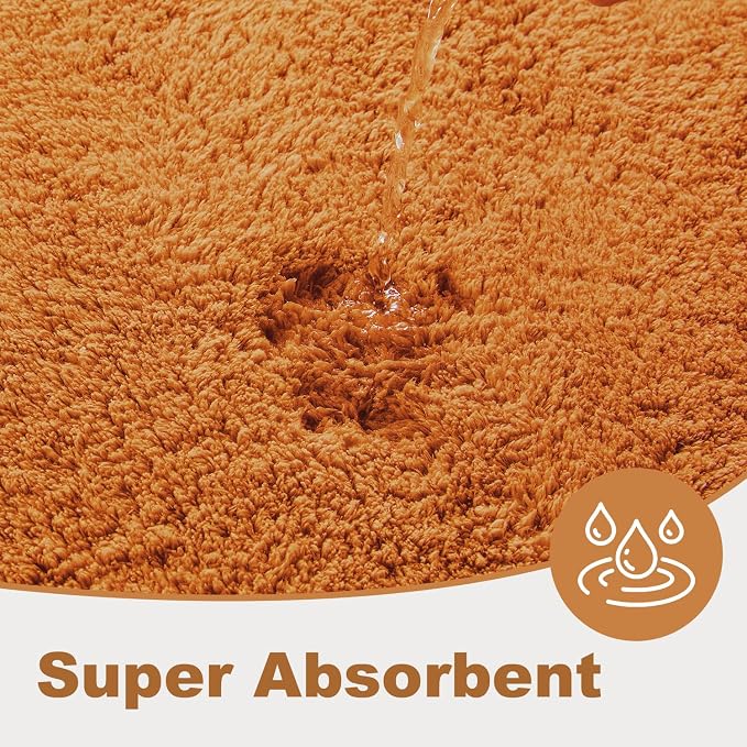 TYUU Bathroom Runner Rug, Ultra Soft Long Bath Mat Super Absorbent Quick Dry Bathroom Runner Rugs 24 x 72 Non Slip Washable, Orange 24" x 72"