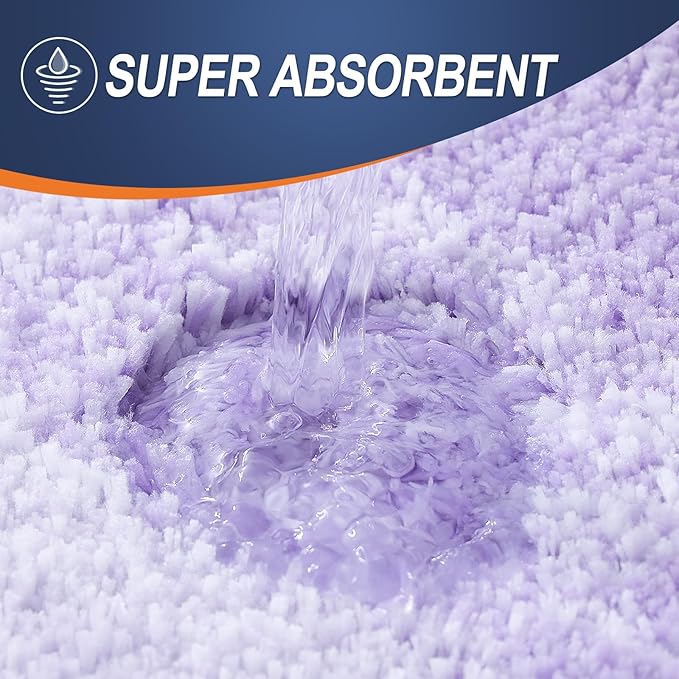 OLANLY Bathroom Runner Rugs Mat 59x20, Extra Soft Absorbent Microfiber Bath Rug, Rubber Backing, Quick Dry, Washable Long Bath Mats for Bathroom, Tub and Shower, Home Decor Accessories, Light Purple