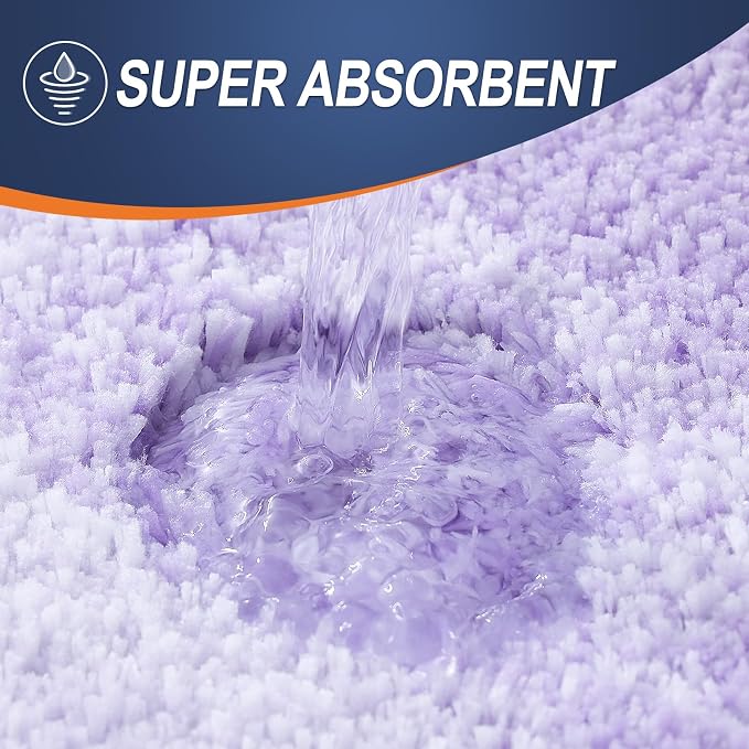 OLANLY Bathroom Runner Rugs Mat 47x17, Extra Soft Absorbent Microfiber Bath Rug, Rubber Backing, Quick Dry, Washable Long Bath Mats for Bathroom, Tub and Shower, Home Decor Accessories, Light Purple