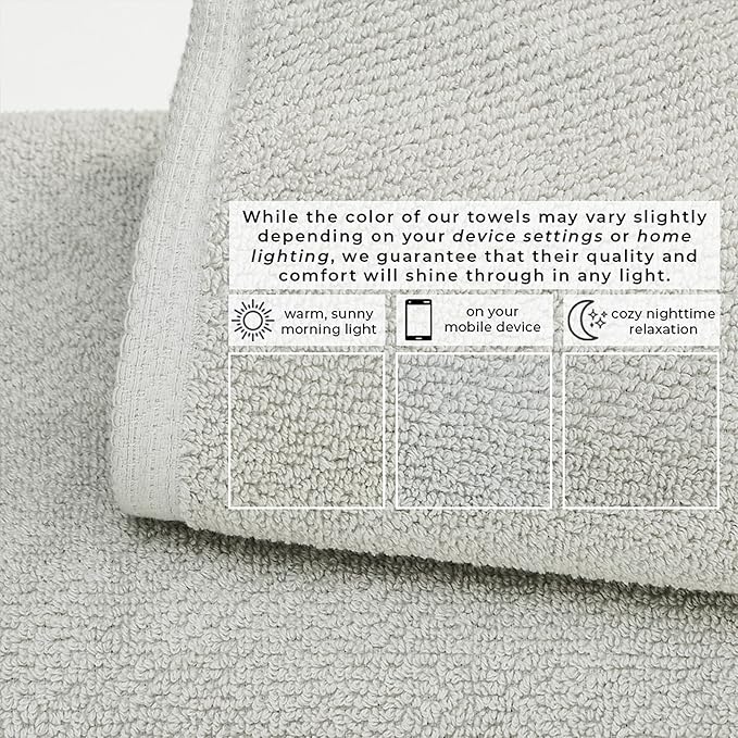 Great Bay Home 100% Cotton Oversized 2 Pack 68x35 Extra Large Towel Set - Absorbent, Quick-Drying, Durable Oversized Bath Sheets for Bathroom Décor (Light Grey)