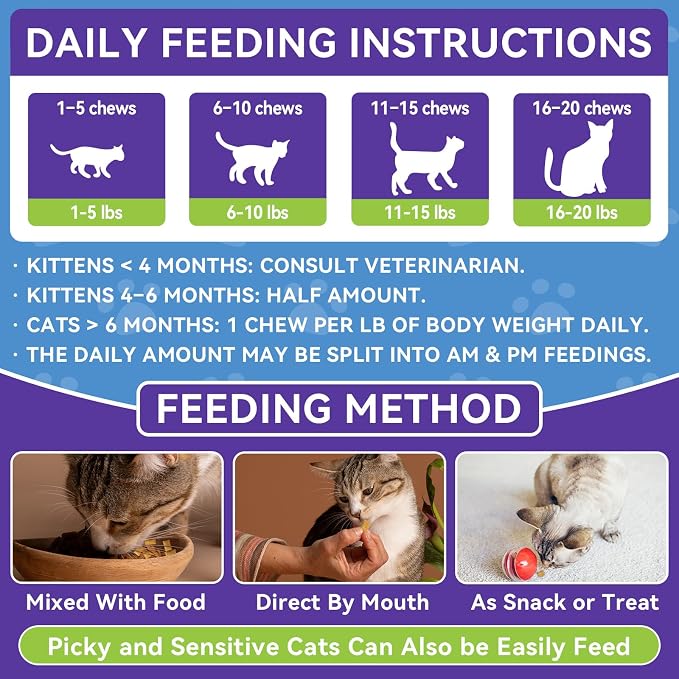 Flea and Tick Prevention for Cats - 500 Crunchy & Creamy Chews, Cat Flea Treatment with Skin & Coat Support, Oral Natural Flea Chewables for Gut & Immunity Support for All Breeds & Ages Chicken Flavor